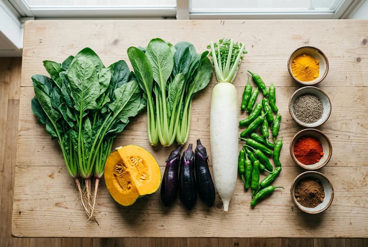 日本のスーパーの野菜で作るインド料理