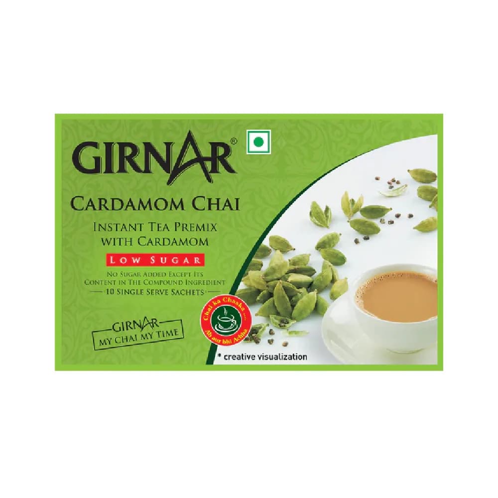 Girnar Cardamom Chai Premix Low Sugar 10Sachets