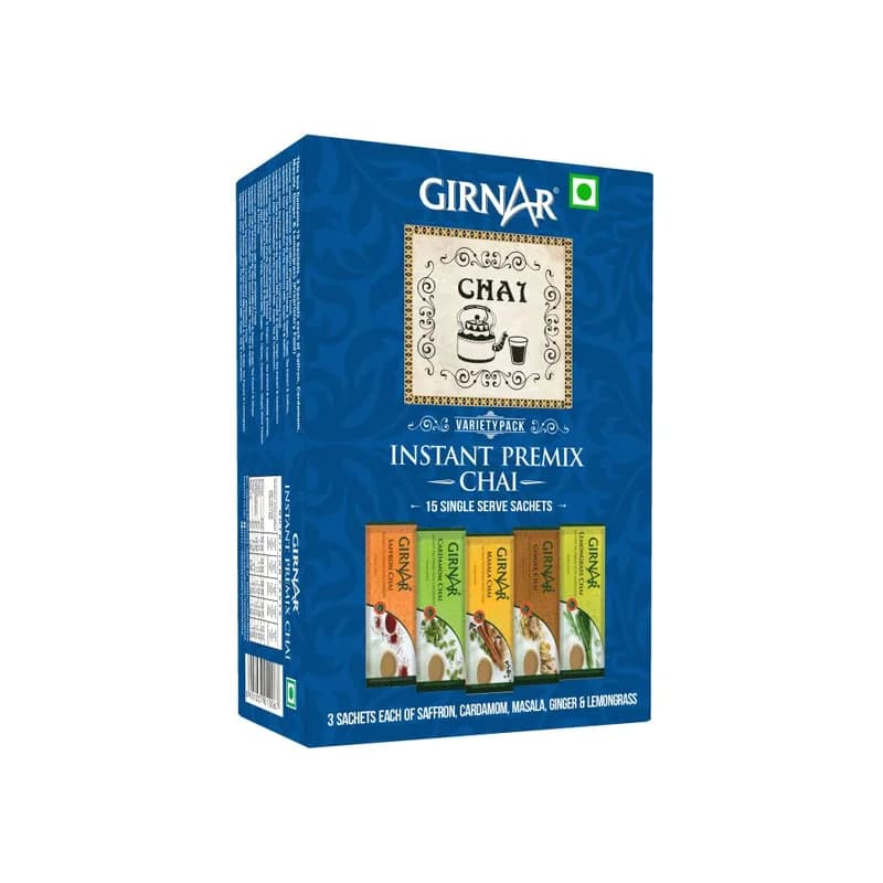 Girnar Instant Premix Chai Variety Pack 15 Sachets