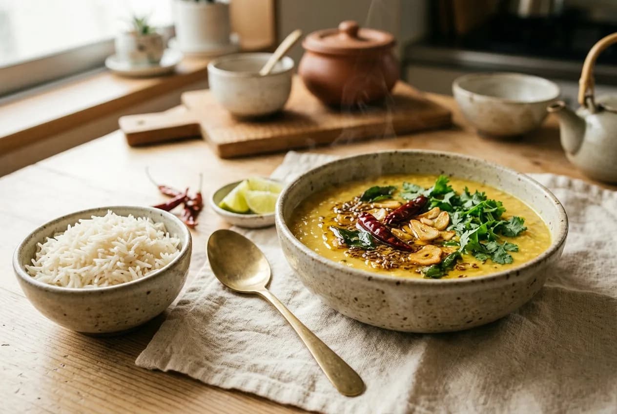 Dal Tadka: everyday yellow lentils with a ghee tempering